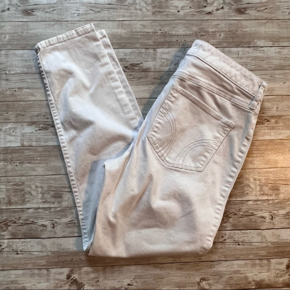 Hollister white high rise cropped jeans